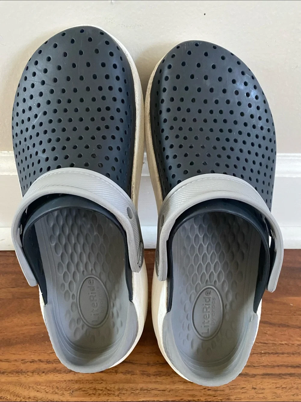 Kids Gray Ventilated Clog with Light Gray Strap